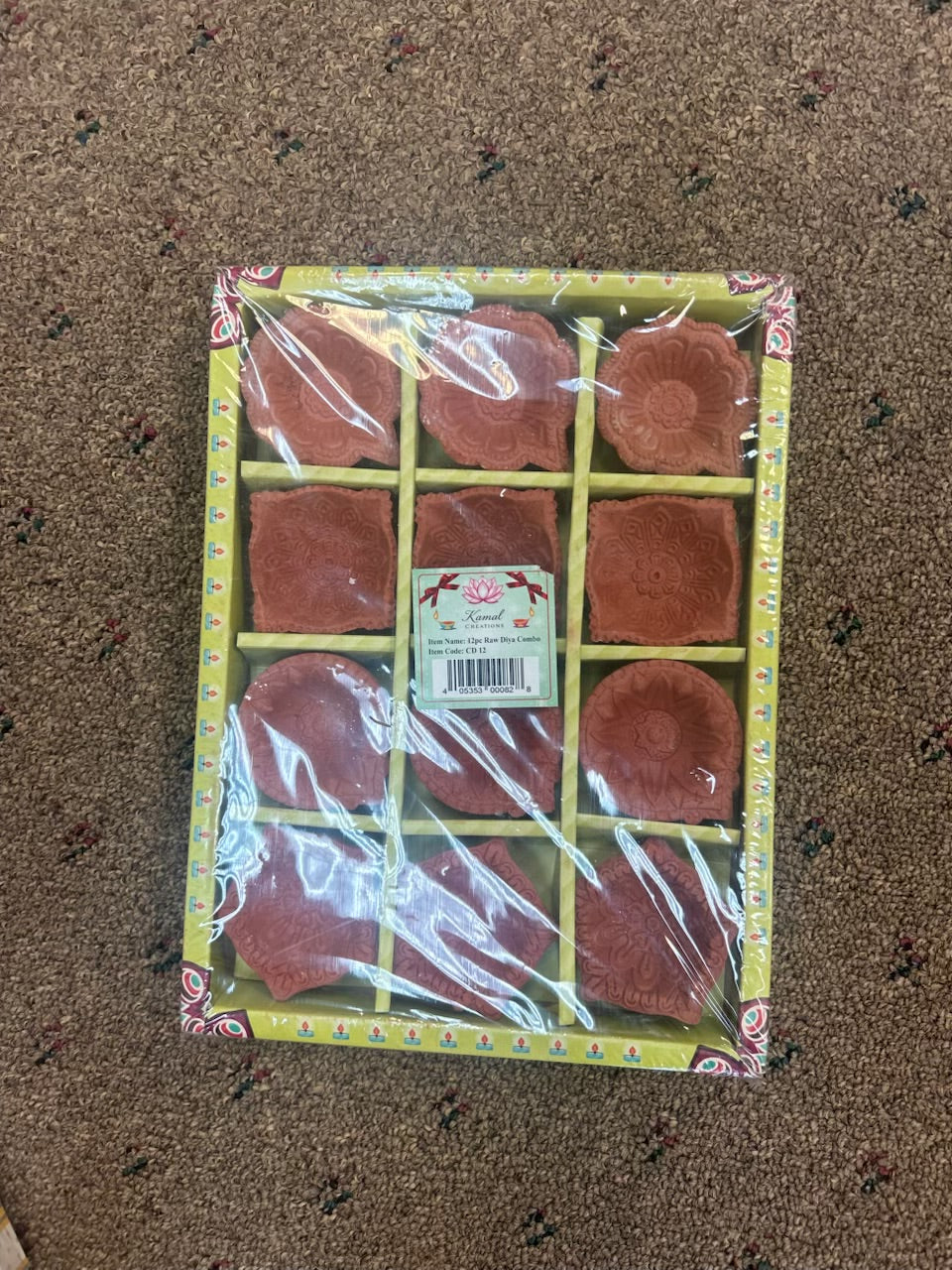 12-Piece Decorative Clay Diya Set