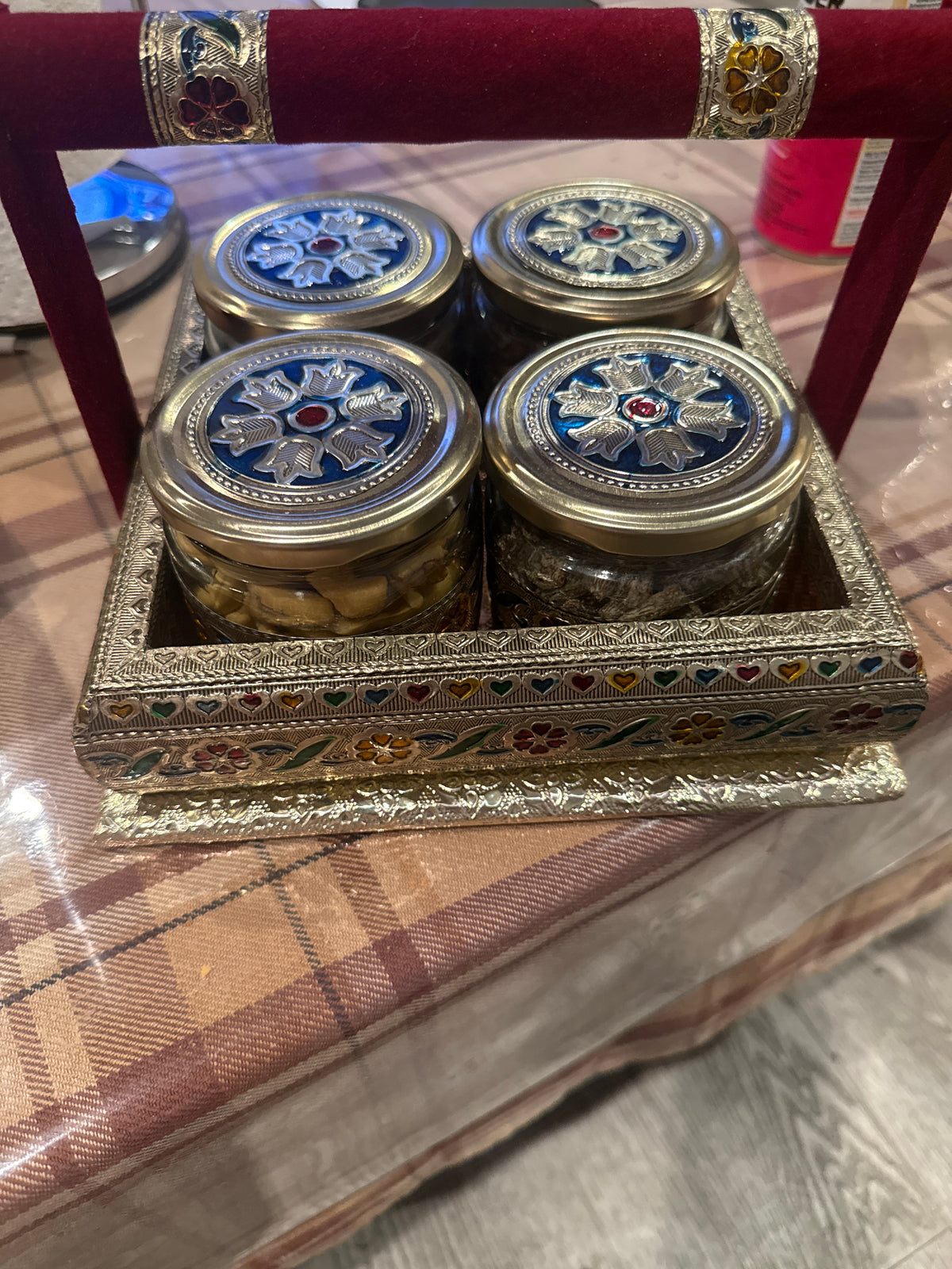Dry fruit jars+tray