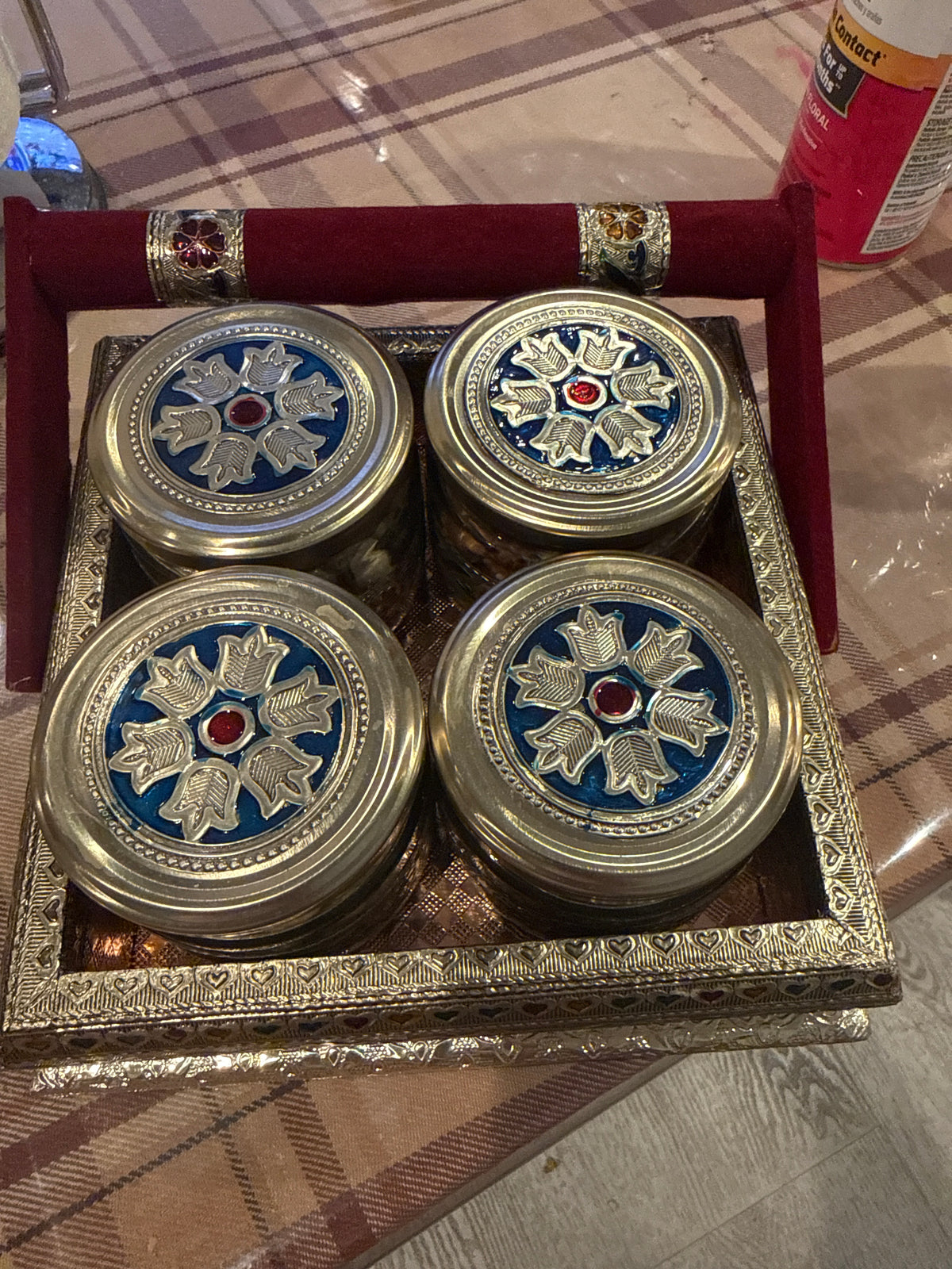 Dry fruit jars+tray