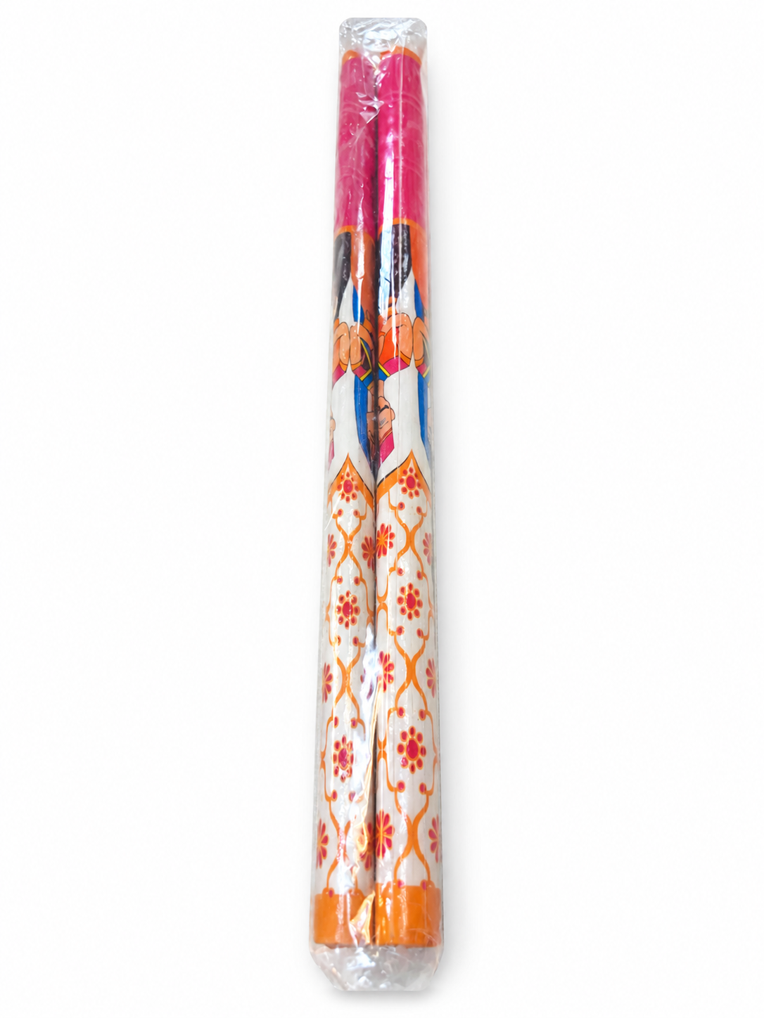 Decorative dandiya sticks, one pair, assorted design
