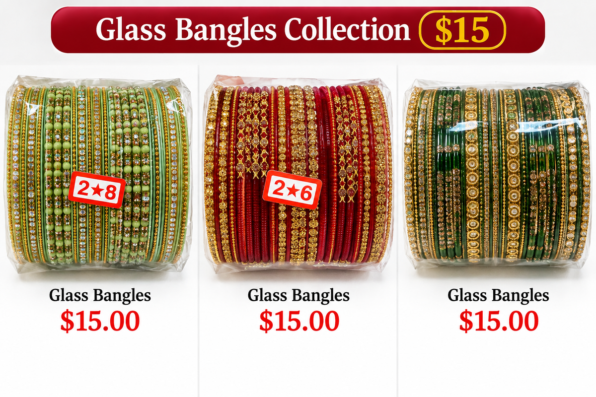 Anu’s glass bangles collection assorted colors $15