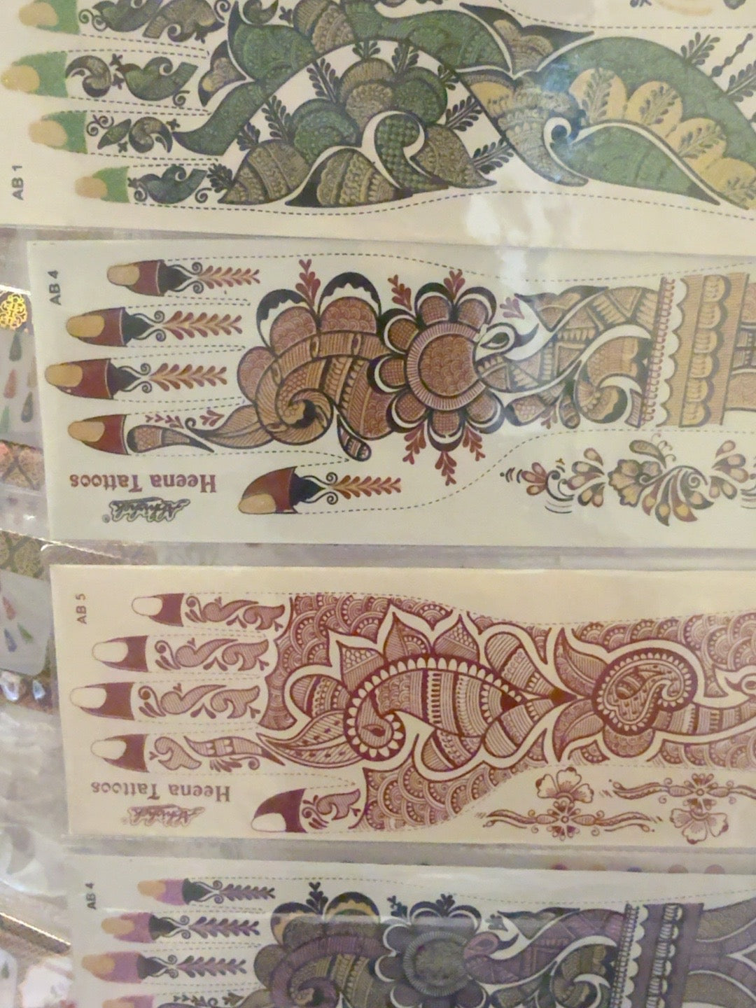 Decorative henna tattoo hand designs