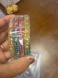 Multicolor bangle set with sparkling stones