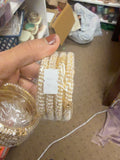 White pearl and gold bangle set