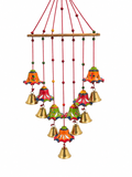 Colorful Bell Wind Chime on clean white background