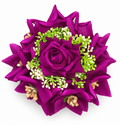 Purple floral juda hair bun accessory