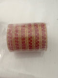 Red and gold glass bangle set, size 2.8