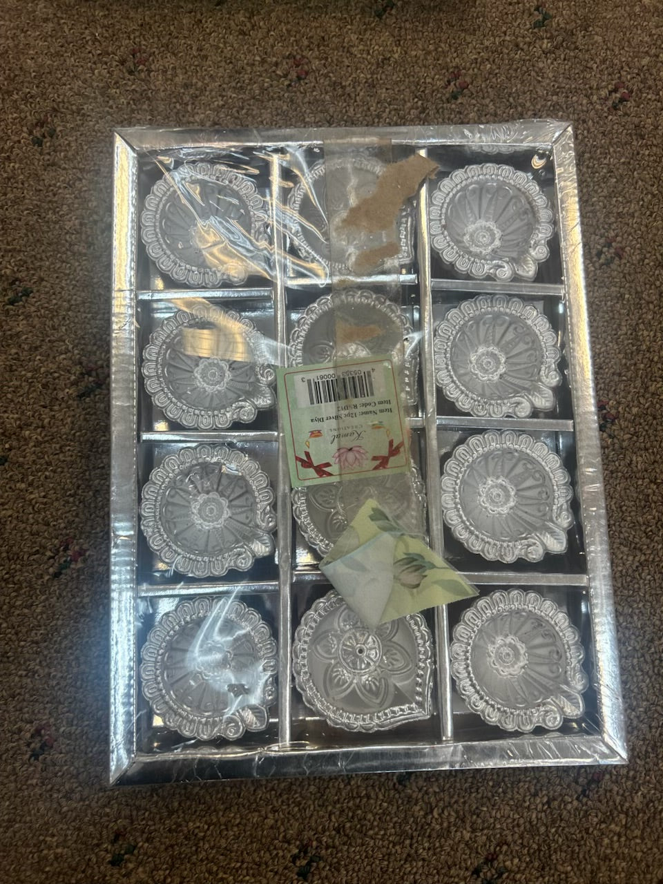 12-Piece Silver Decorative Diya Set