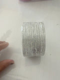 Silver-colored glass bangle set, size 2.10
